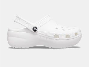 CROCS CLASSIC PLATFORM CLOG ΑΣΠΡΟ