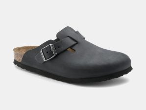 BIRKENSTOCK CLASSIC BOSTON OILED LEATHER BLACK – NARROW FIT ΜΑΥΡΟ