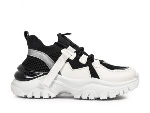 Γυναικεία Sneakers Κάλτσα Chunky σε μαύρο και άσπρο Simius CT8731