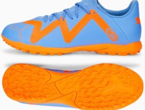 Puma Future Play TT 107191-01 Χαμηλά Ποδοσφαιρικά Παπούτσια με Σχάρα Blue Glimmer / Puma White / Ultra Orange