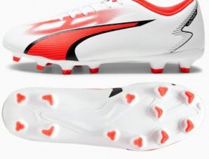 Puma Ultra Play FG/AG 107423-01 Χαμηλά Ποδοσφαιρικά Παπούτσια με Τάπες Λευκά